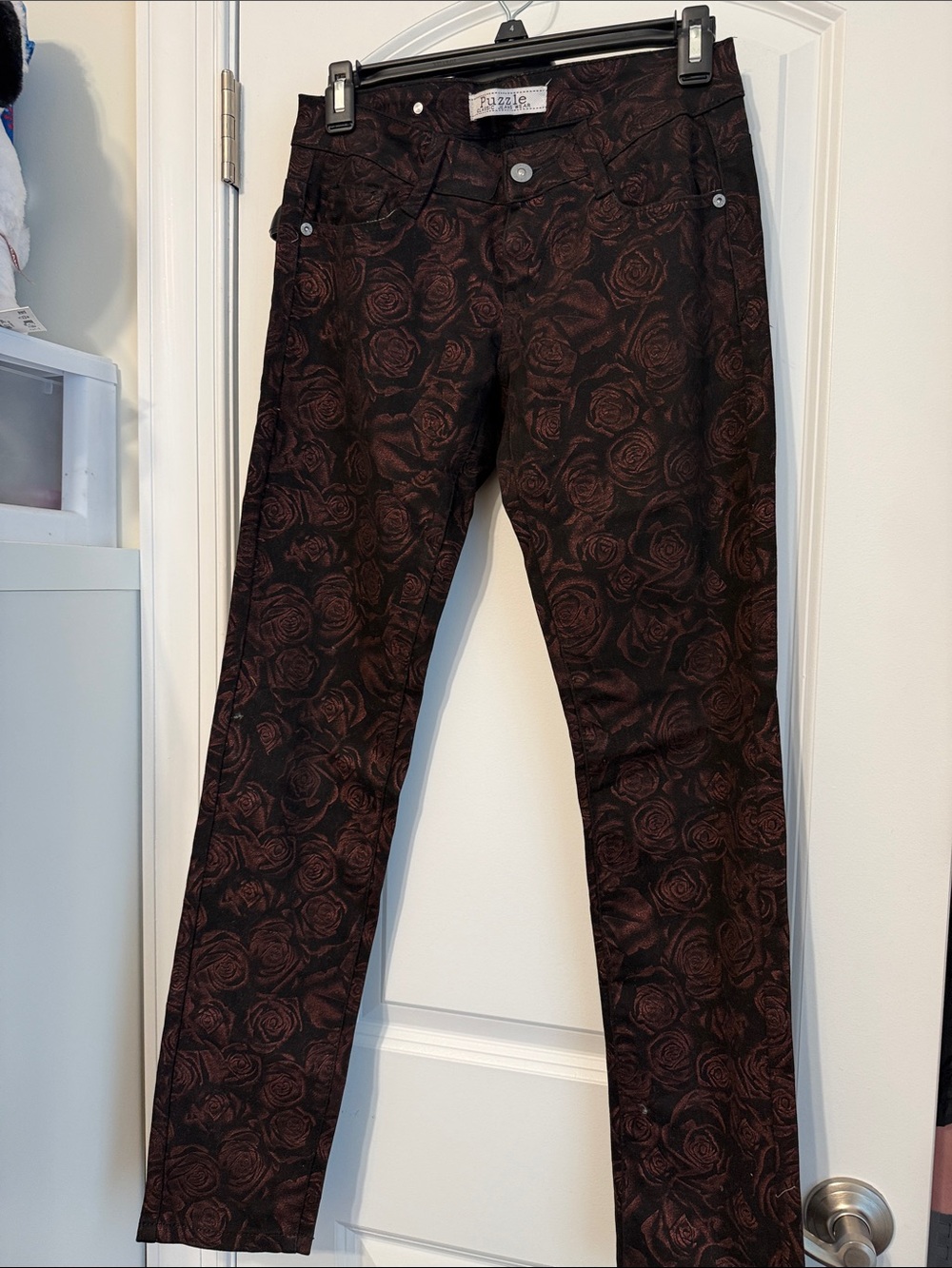 Dark Rose Print Skinny Jeans